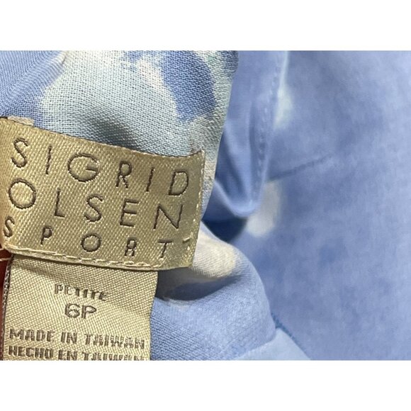 Sigrid Olsen VTG Shift Dress Sleeveless Blue 6P Petite Maxi 48" Y2K 90's - Picture 6 of 8